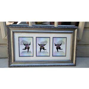 Three Goddesses Art prints framed in a dramatic and intricately carved Vintage S